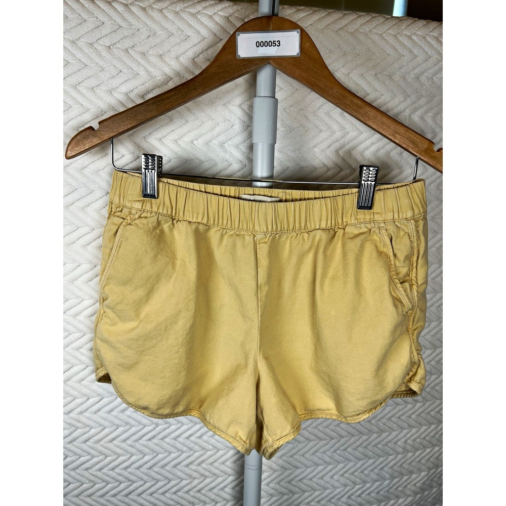 Madewell Pull On Shorts Women's Small Yellow Elastic Waist Pockets Casual